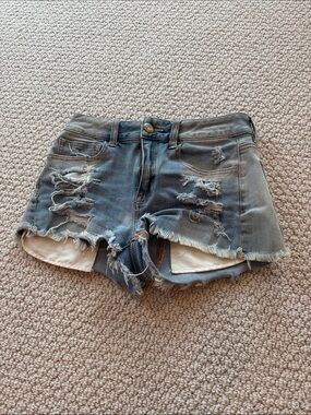 American Eagle Outfitters Distressed Light Blue Denim Cutoff Shorts